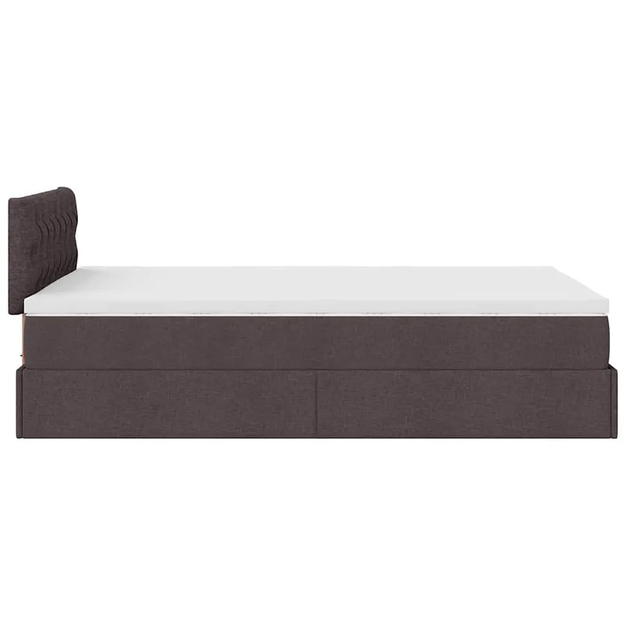 Cadre de lit ottoman avec matelas marron foncé 120x190 cm tissu - 10