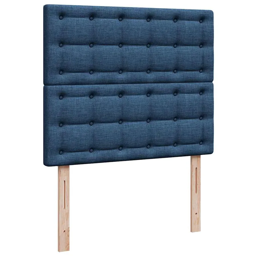 Cadre de lit ottoman avec matelas bleu 120x190 cm tissu - 9