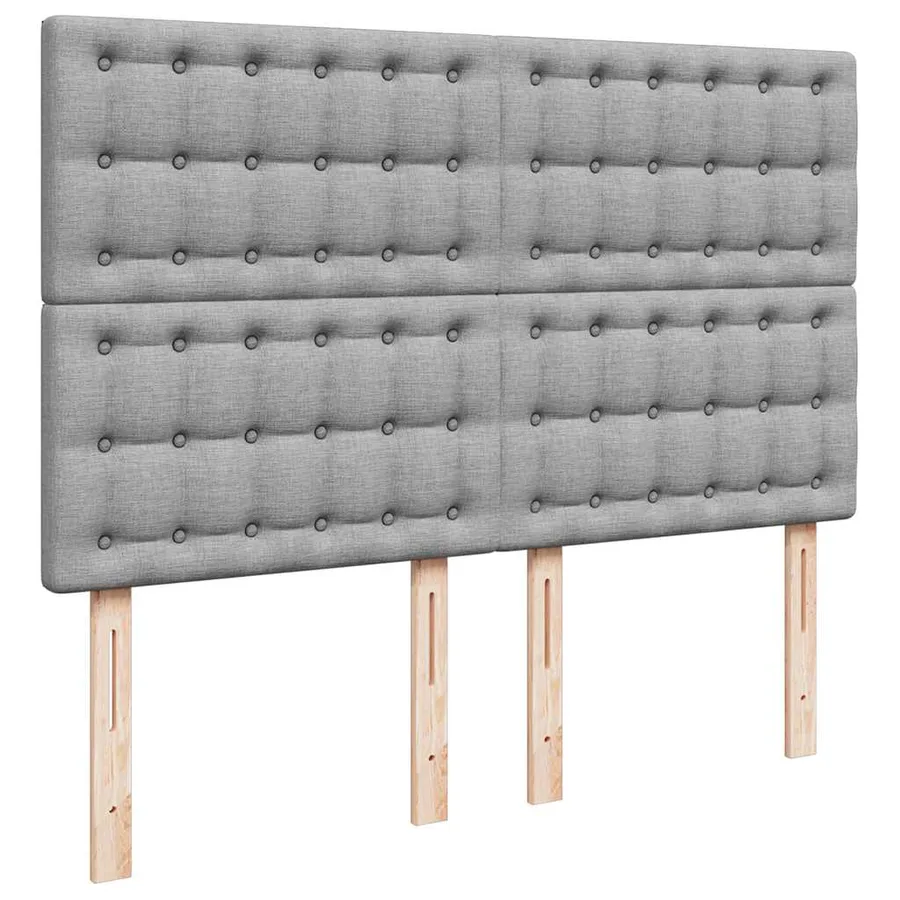 Cadre de lit ottoman et matelas gris clair 140x200 cm tissu - 9