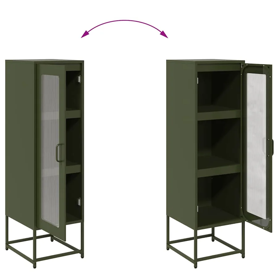 Buffet haut vert olive 36x39x123 cm acier laminé à froid - 10