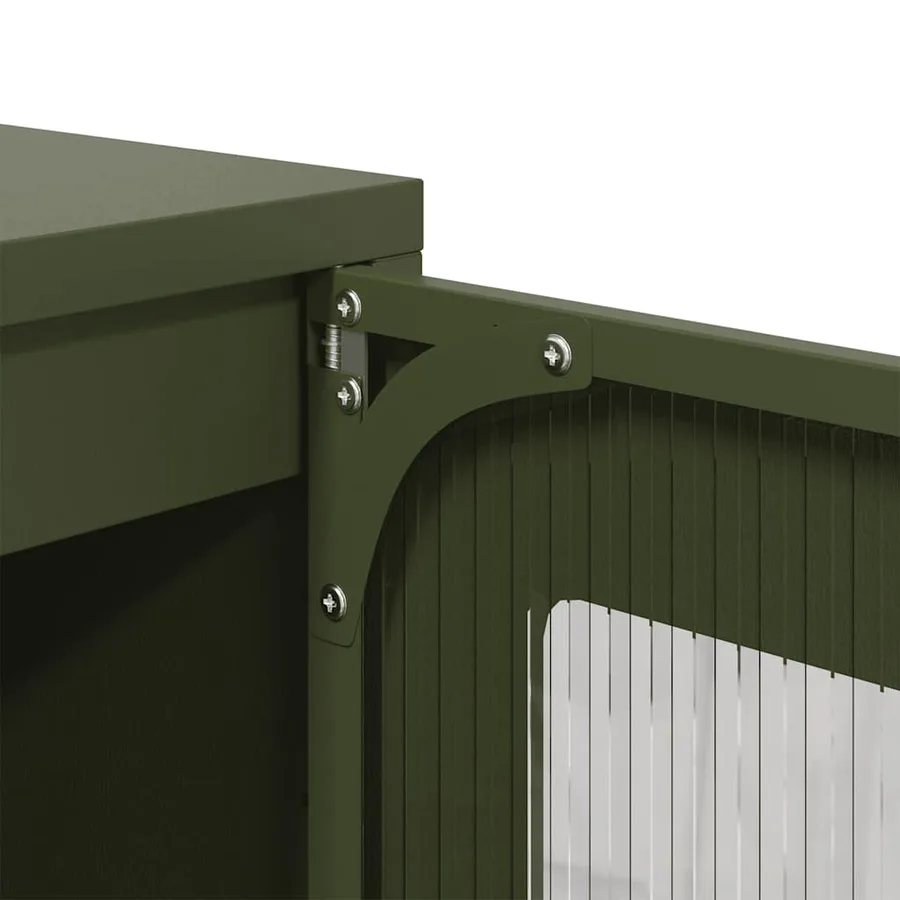 Buffet haut vert olive 36x39x123 cm acier laminé à froid - 11