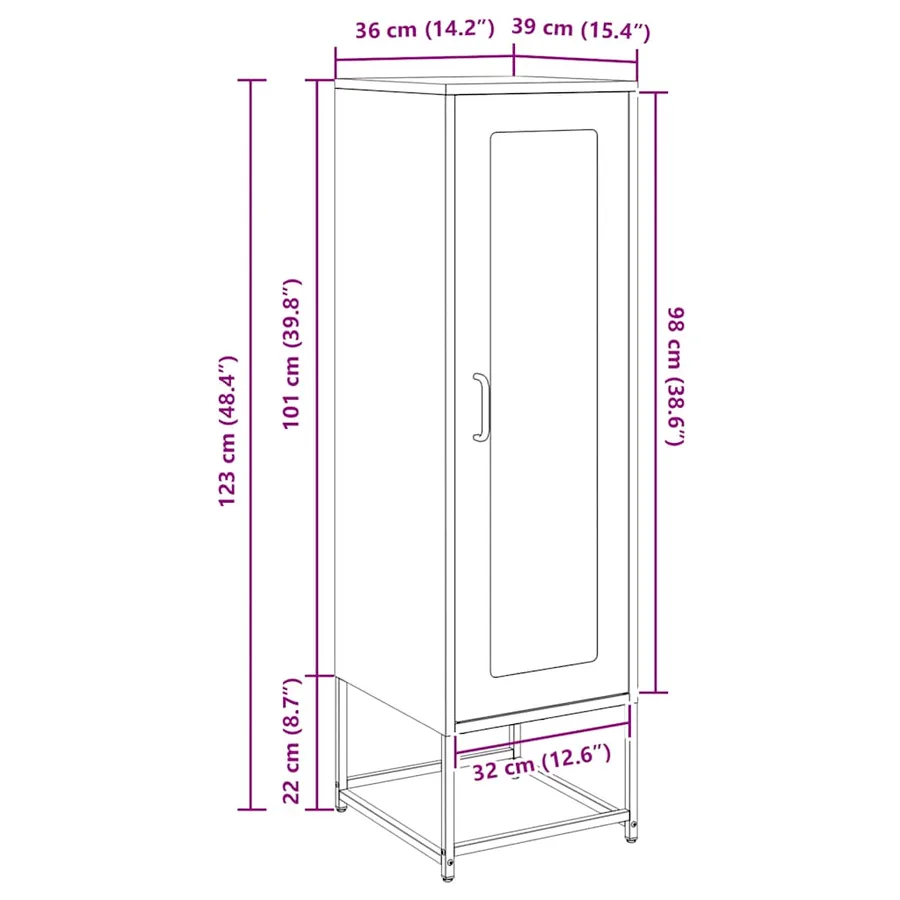 Buffet haut vert olive 36x39x123 cm acier laminé à froid - 14