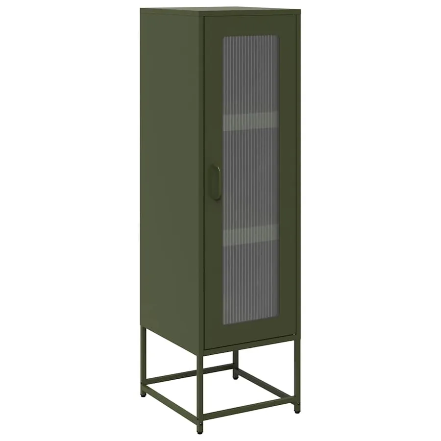 Buffet haut vert olive 36x39x123 cm acier laminé à froid - 2