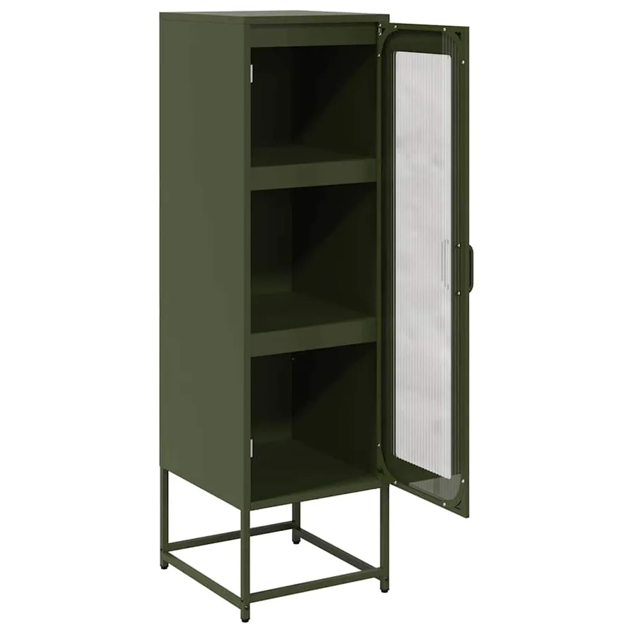 Buffet haut vert olive 36x39x123 cm acier laminé à froid - 7
