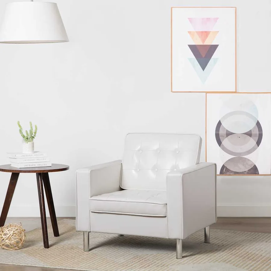 Fauteuil Blanc 75x70x75 cm Similicuir