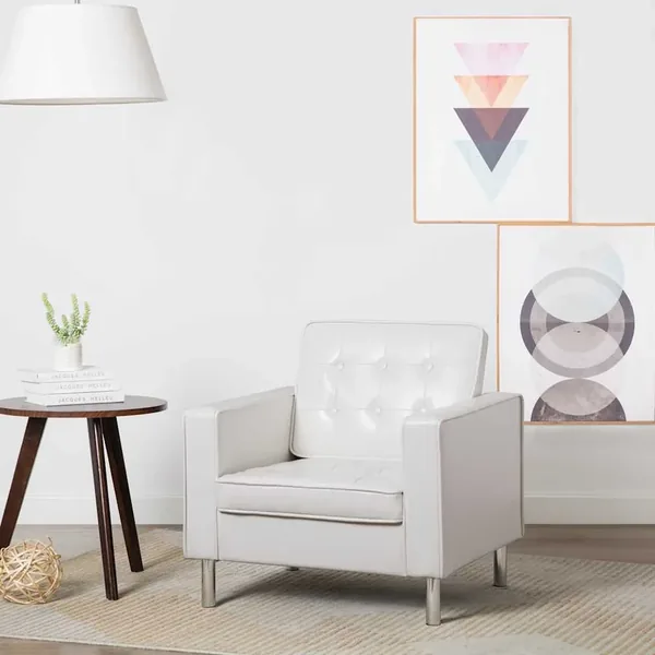 Fauteuil Blanc 75x70x75 cm Similicuir
