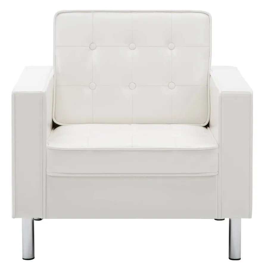 Fauteuil Blanc 75x70x75 cm Similicuir - 3