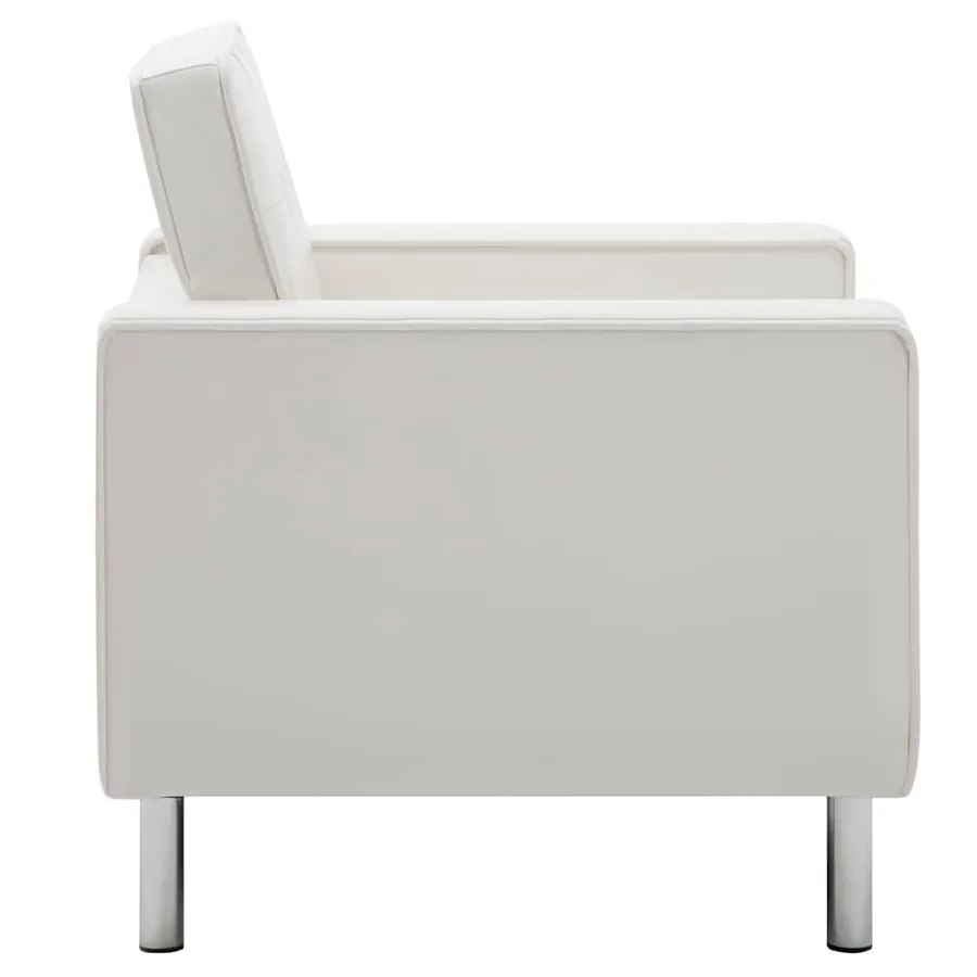 Fauteuil Blanc 75x70x75 cm Similicuir - 4