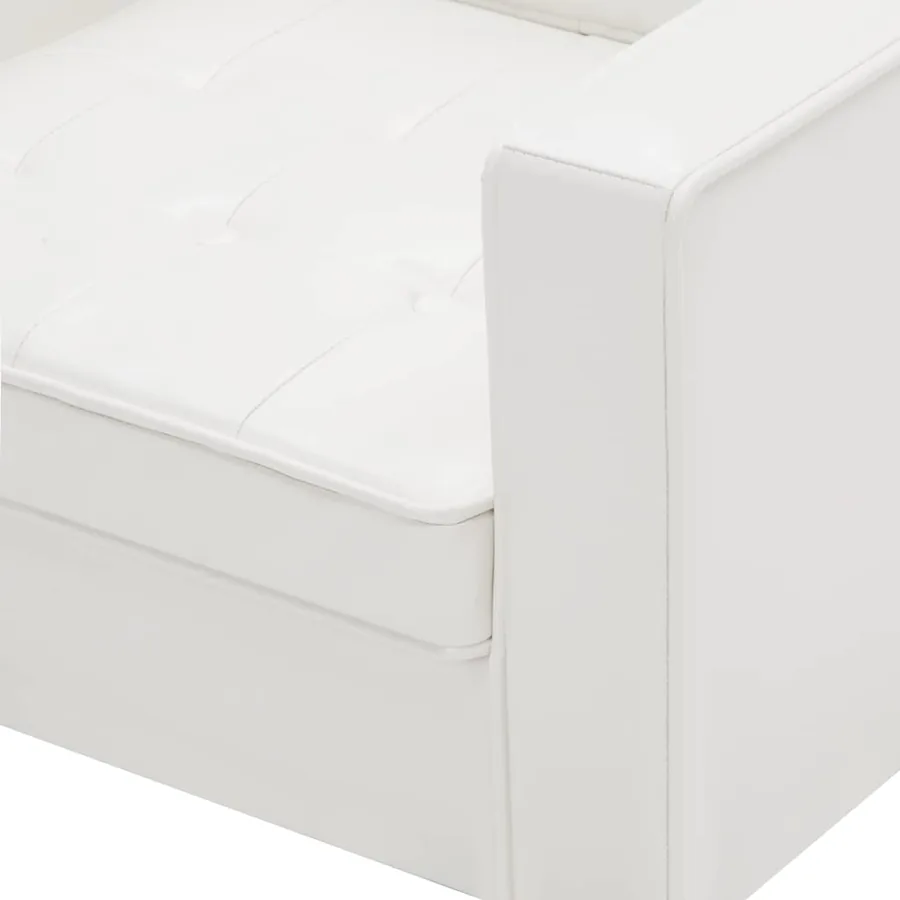Fauteuil Blanc 75x70x75 cm Similicuir - 6