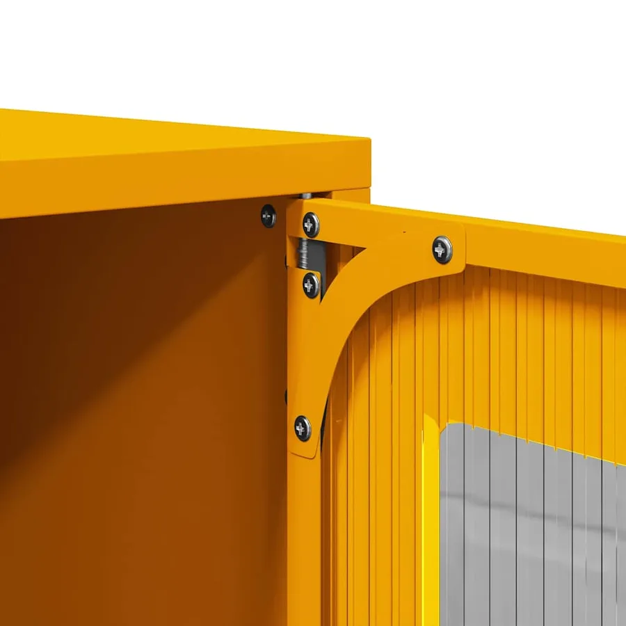 Buffet haut jaune moutarde 68x39x107 cm acier - 10