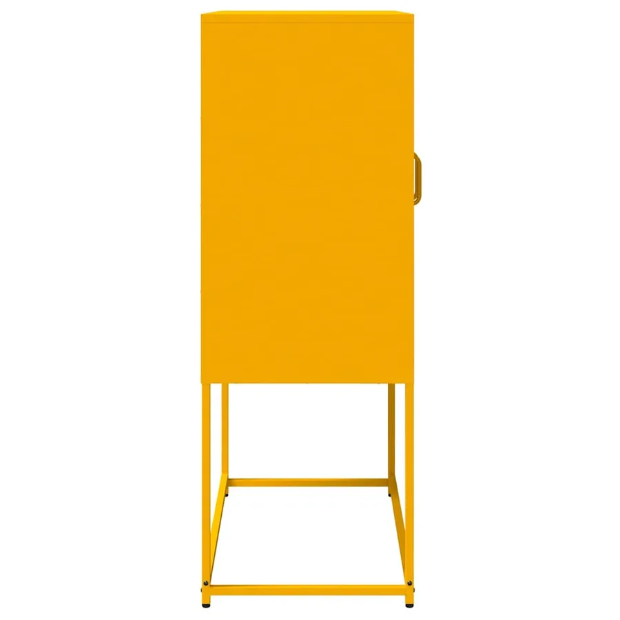 Buffet haut jaune moutarde 68x39x107 cm acier - 7