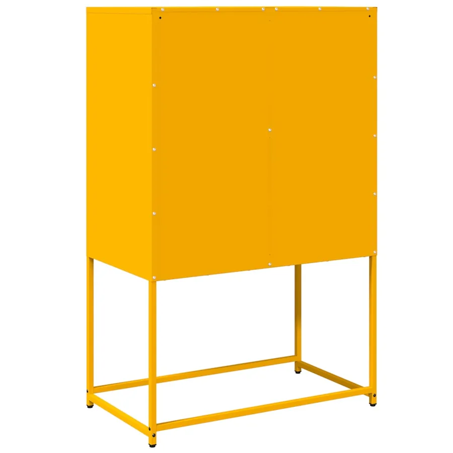 Buffet haut jaune moutarde 68x39x107 cm acier - 8