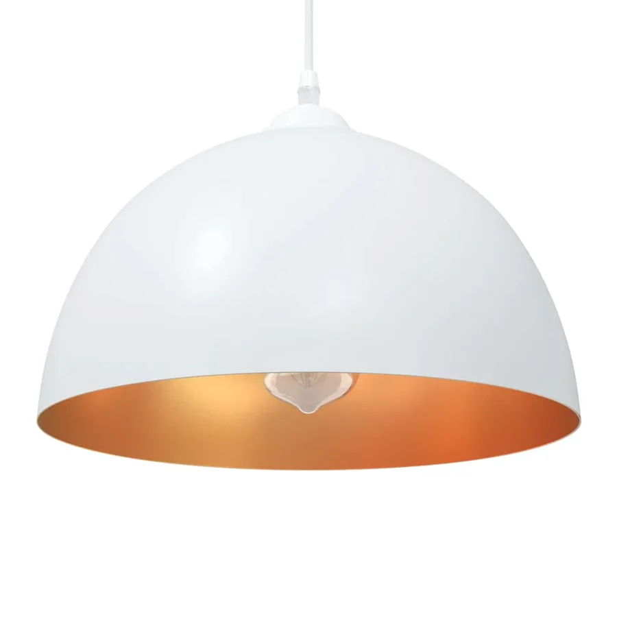 Lampes suspendues 2 pcs hauteur réglable E27 blanc Ø 30cm métal
