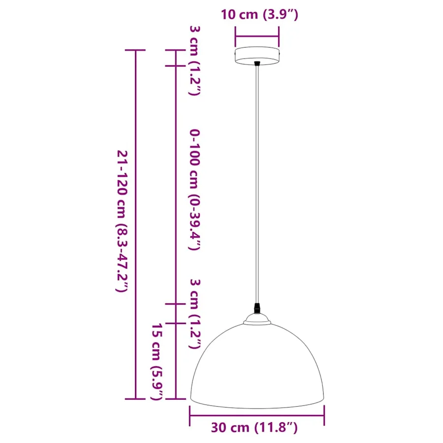 Lampes suspendues 2 pcs hauteur réglable E27 blanc Ø 30cm métal - 12