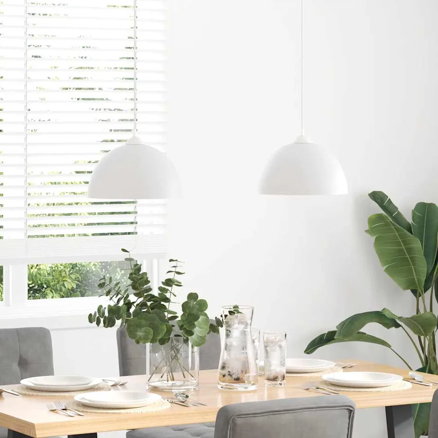 Lampes suspendues 2 pcs hauteur réglable E27 blanc Ø 30cm métal - 3