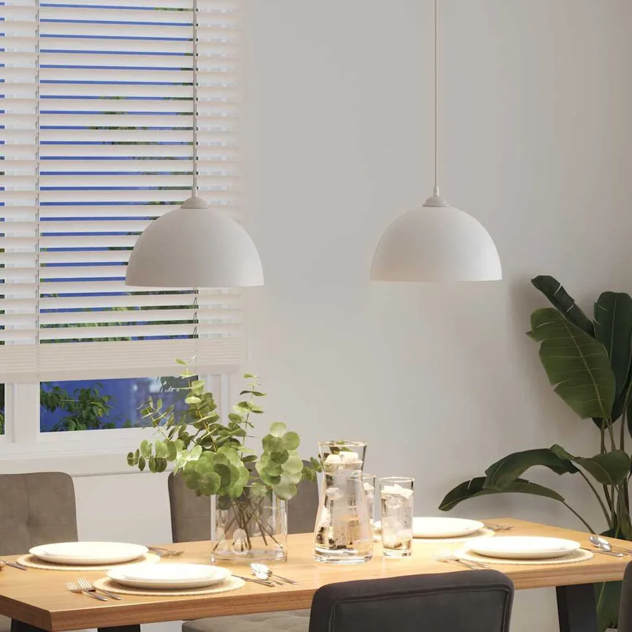 Lampes suspendues 2 pcs hauteur réglable E27 blanc Ø 30cm métal - 4