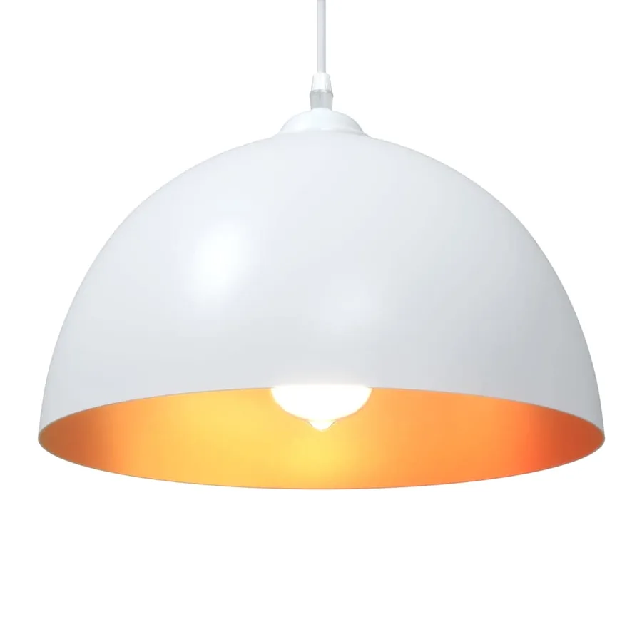 Lampes suspendues 2 pcs hauteur réglable E27 blanc Ø 30cm métal - 6