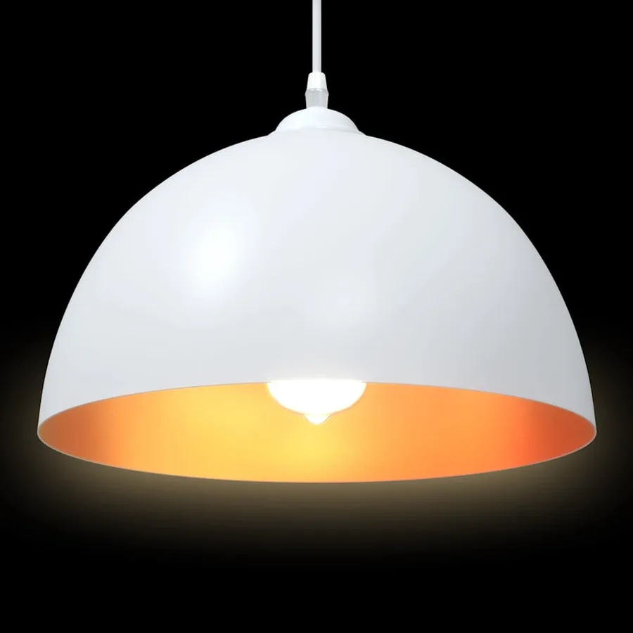 Lampes suspendues 2 pcs hauteur réglable E27 blanc Ø 30cm métal - 7