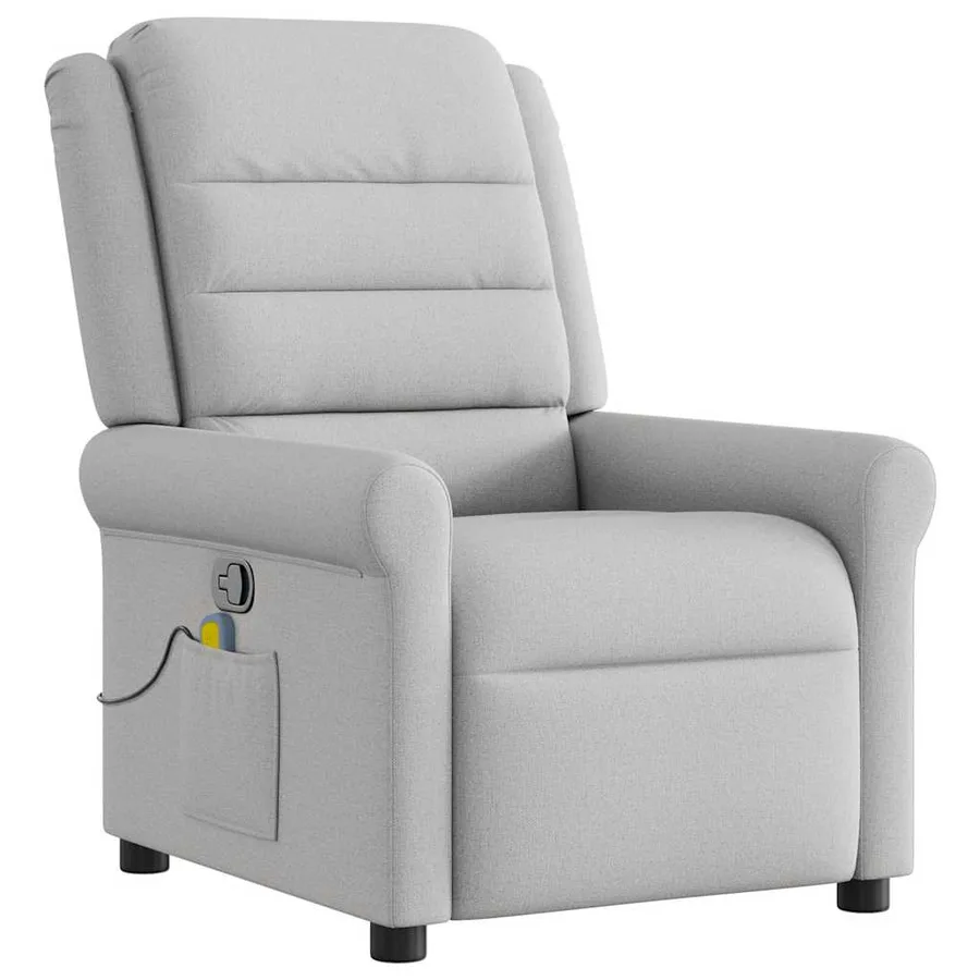 Fauteuil de massage inclinable gris nuage tissu - 2
