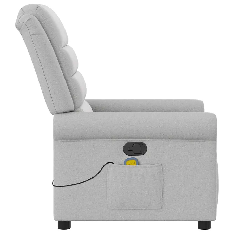 Fauteuil de massage inclinable gris nuage tissu - 4