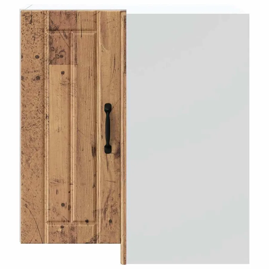 Armoire d'angle murale de cuisine Lucca vieux bois - 4