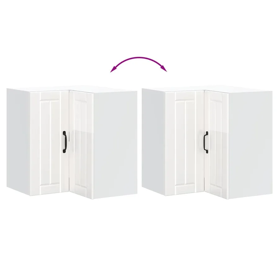 Armoire murale d'angle de cuisine Lucca blanc brillant - 8