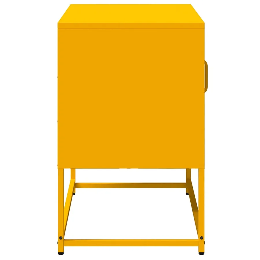 Meuble TV jaune moutarde 68x39x60,5 cm acier - 7