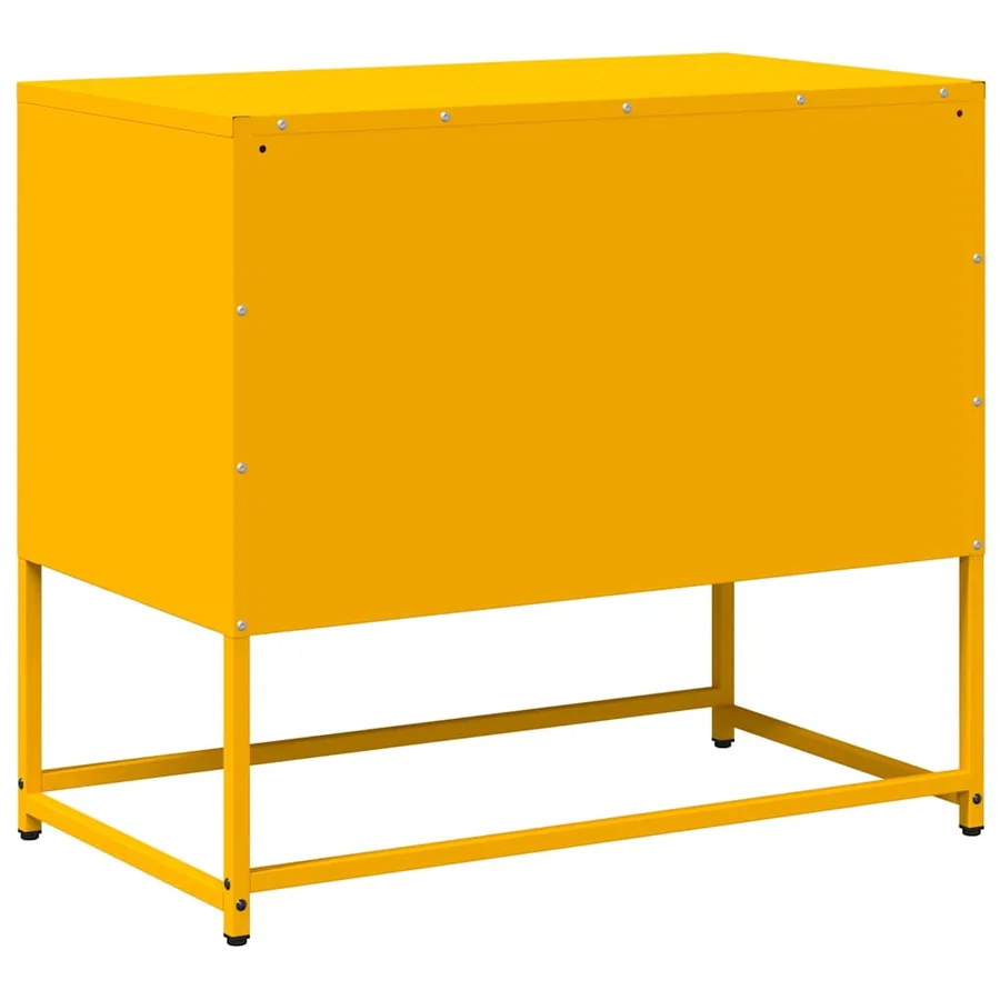 Meuble TV jaune moutarde 68x39x60,5 cm acier - 8
