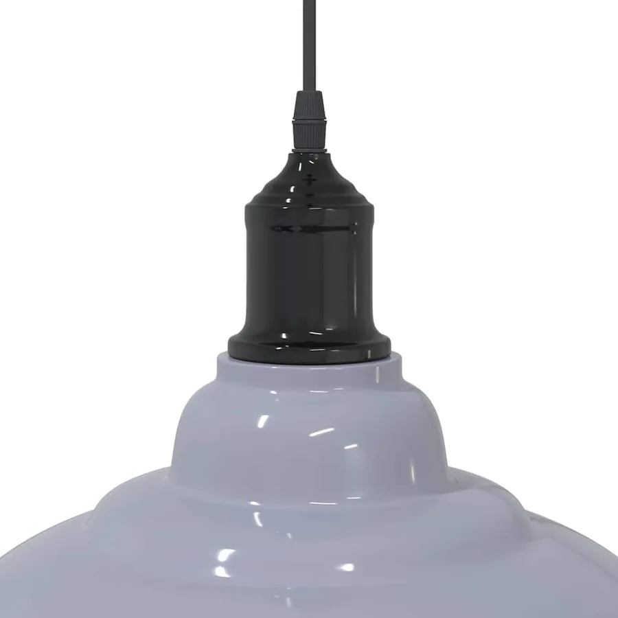 Lampe suspendue réglable hauteur E27 gris brillant Ø 31cm métal - 8