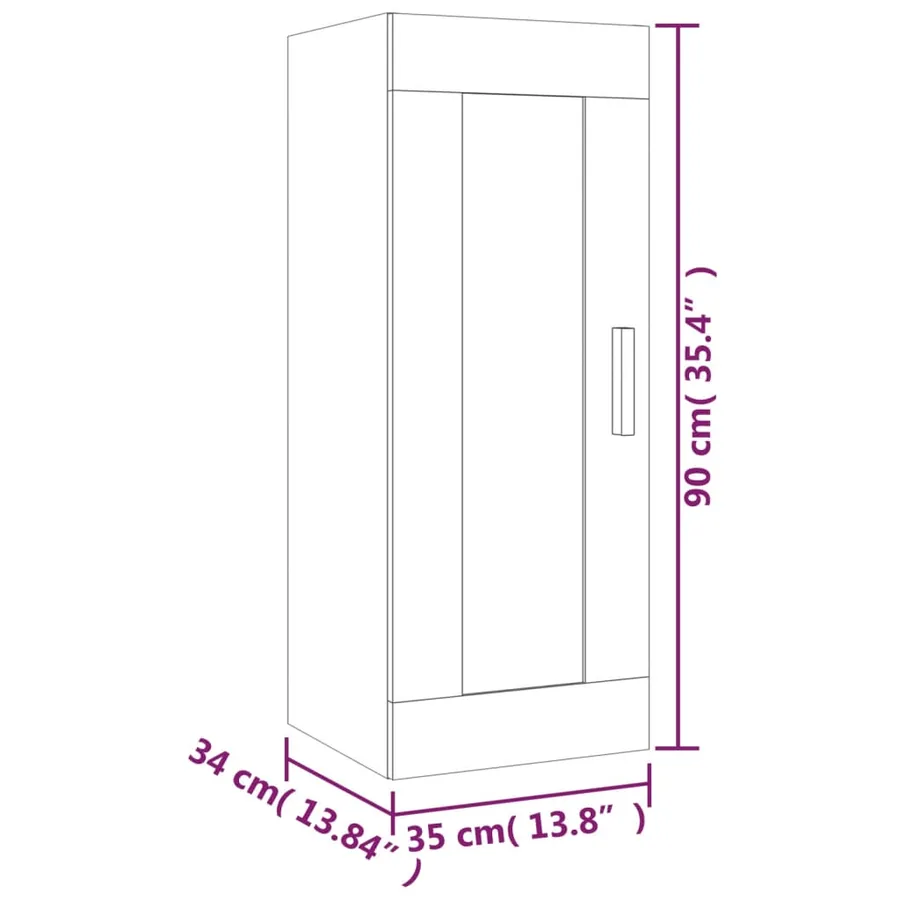 Armoire murale Sonoma gris 35x34x90 cm Bois d'ingénierie - 10