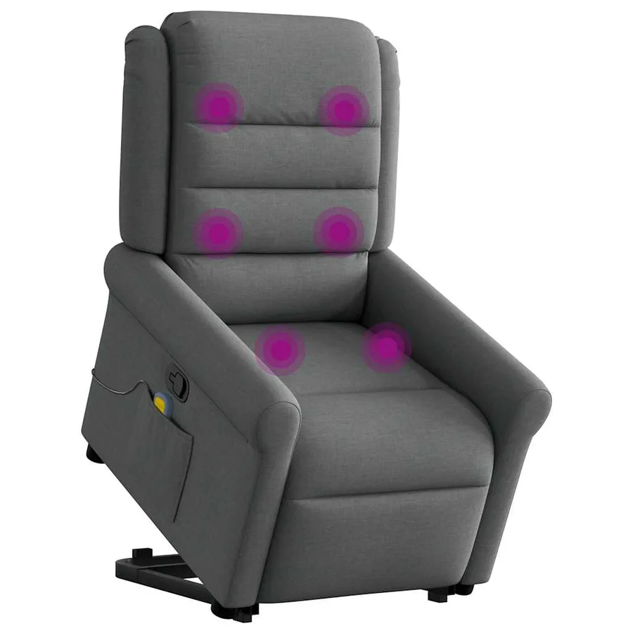 Fauteuil de massage inclinable Gris foncé Tissu - 2