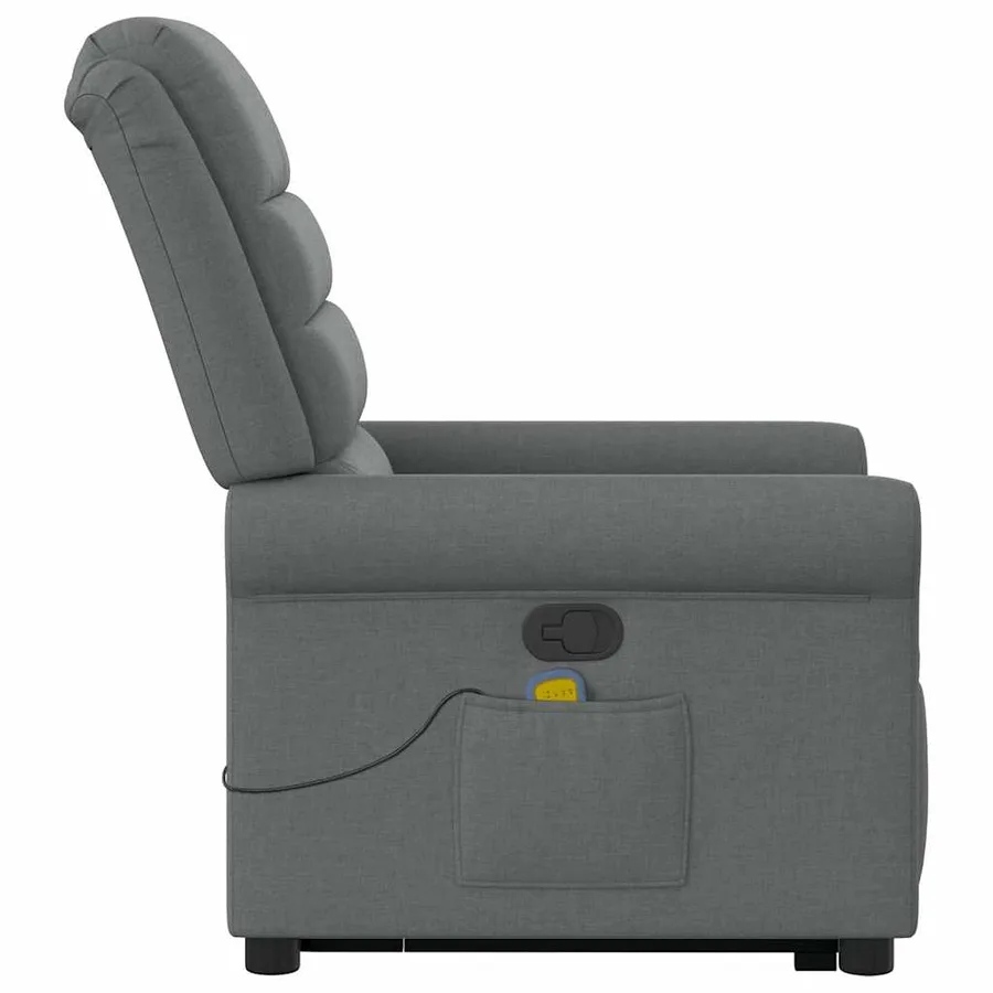 Fauteuil de massage inclinable Gris foncé Tissu - 6