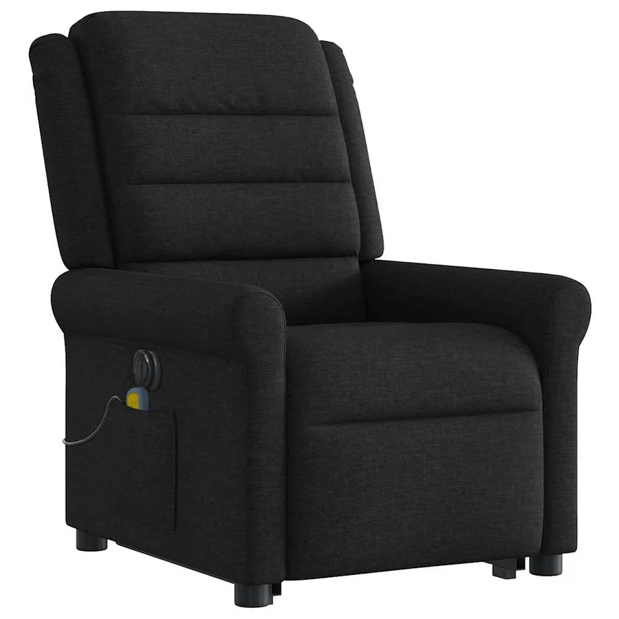 Fauteuil inclinable de massage électrique Noir Tissu - 4