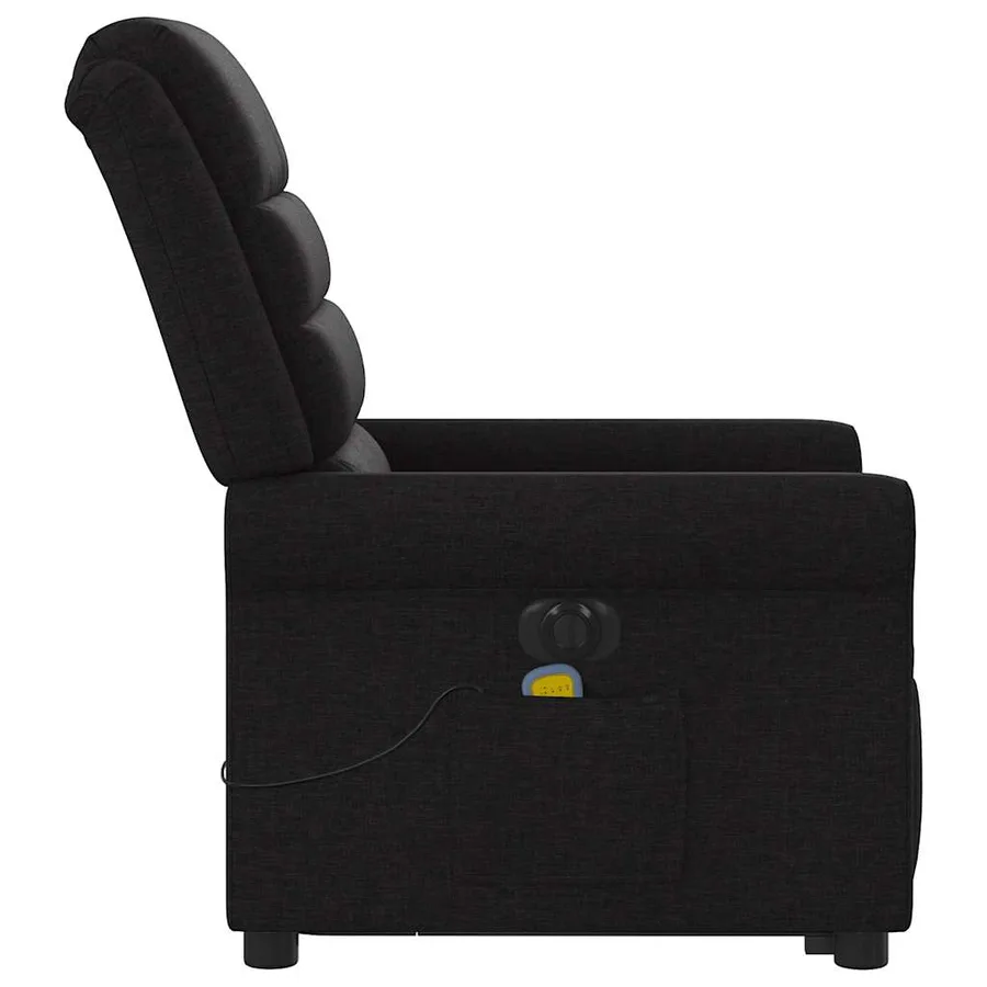 Fauteuil inclinable de massage électrique Noir Tissu - 6