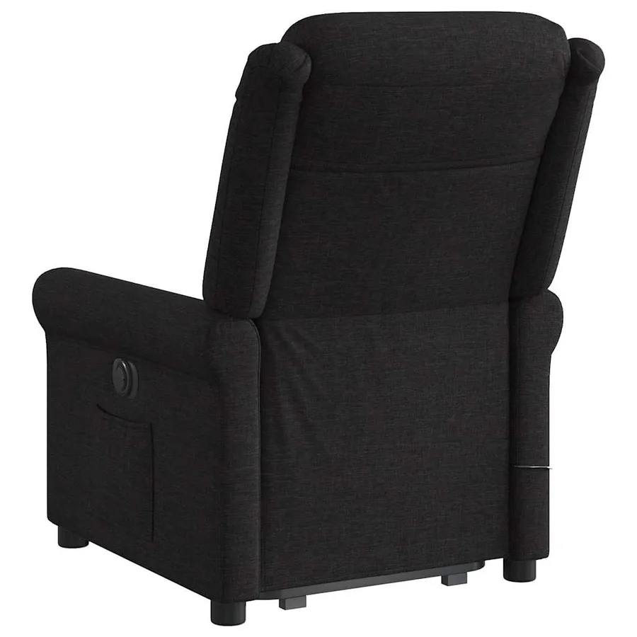 Fauteuil inclinable de massage électrique Noir Tissu - 7
