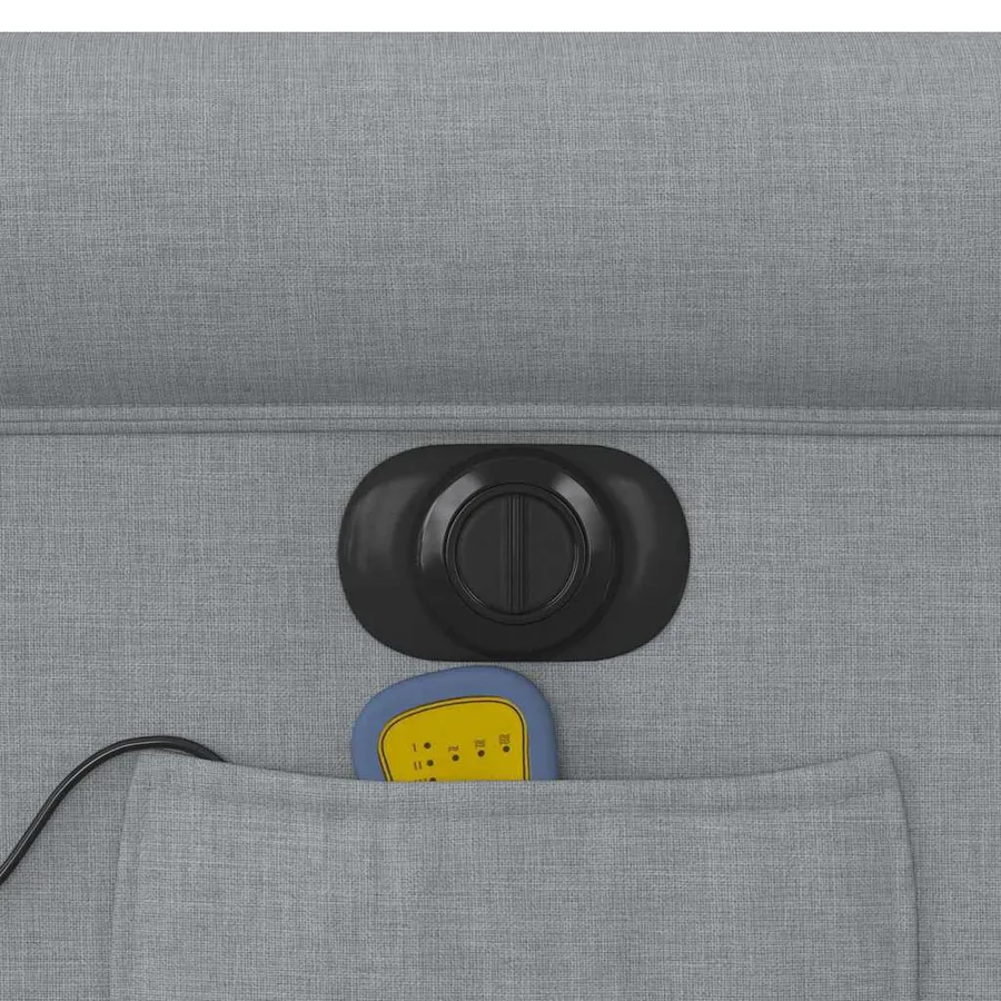 Fauteuil inclinable de massage électrique Gris clair Tissu - 15