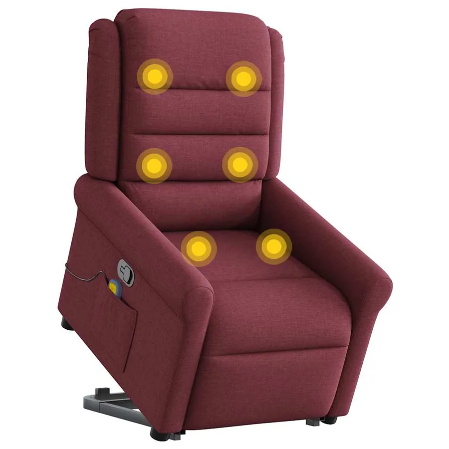 Fauteuil inclinable de massage Rouge bordeaux Tissu - 2