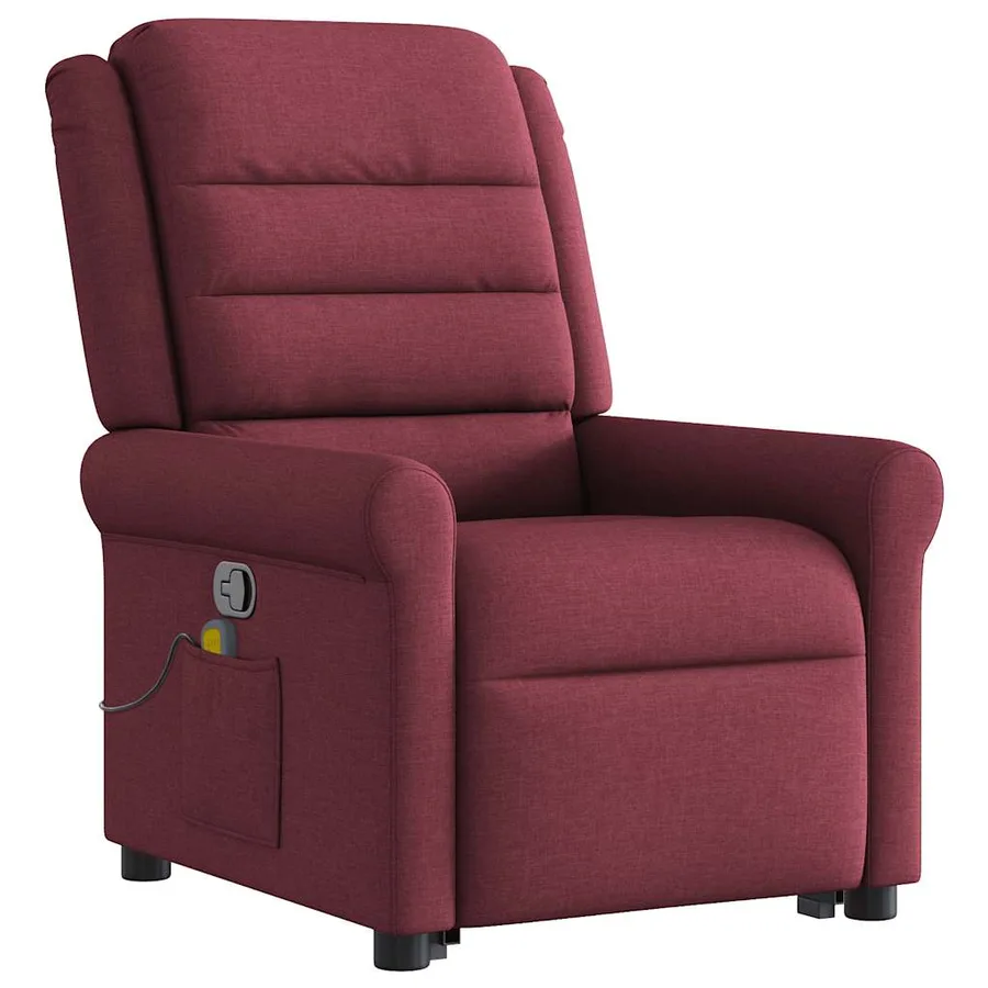 Fauteuil inclinable de massage Rouge bordeaux Tissu - 4