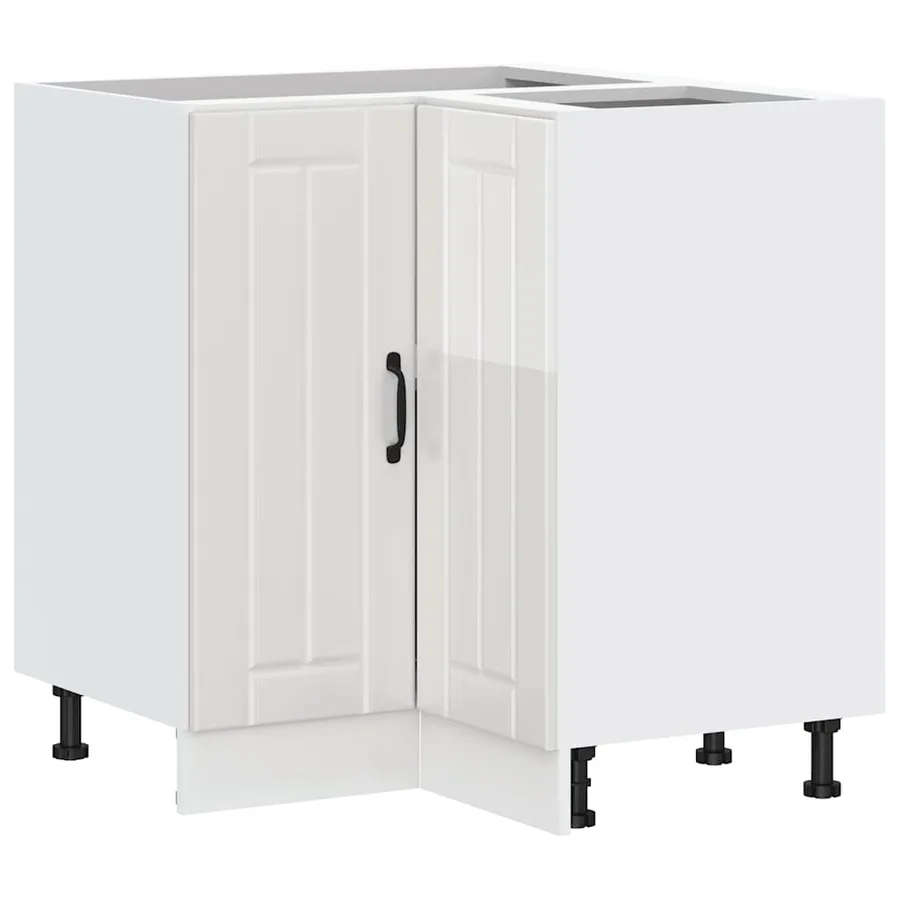 Armoire d'angle de cuisine Lucca blanc brillant bois ingénierie - 2