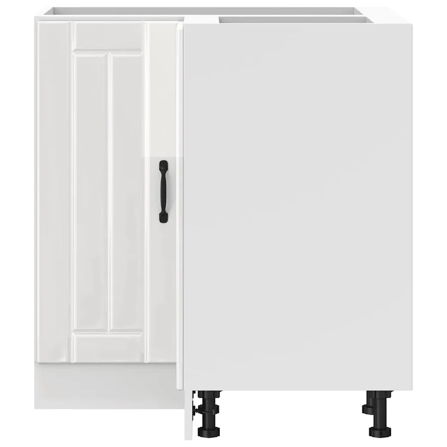 Armoire d'angle de cuisine Lucca blanc brillant bois ingénierie - 4