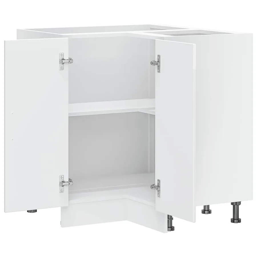 Armoire d'angle de cuisine Lucca blanc brillant bois ingénierie - 5