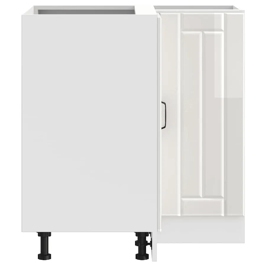 Armoire d'angle de cuisine Lucca blanc brillant bois ingénierie - 6