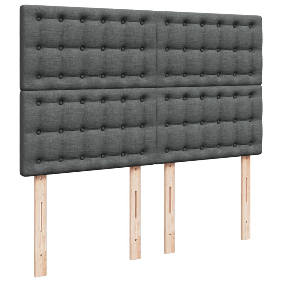 Sommier à lattes de lit avec matelas Gris foncé 140x200cm Tissu - 9