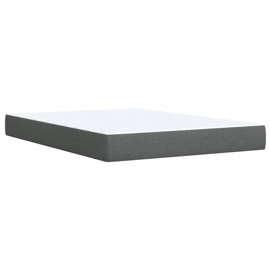 Sommier à lattes de lit avec matelas Gris foncé 140x200cm Tissu - 6