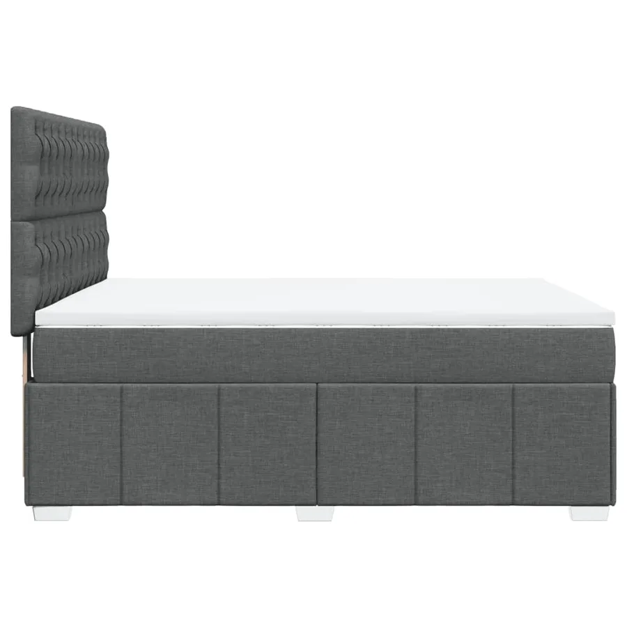Sommier à lattes de lit avec matelas Gris foncé 140x200cm Tissu - 9