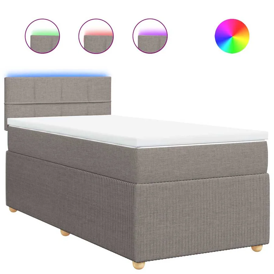 Sommier à lattes de lit avec matelas Taupe 80x200 cm Tissu - 2