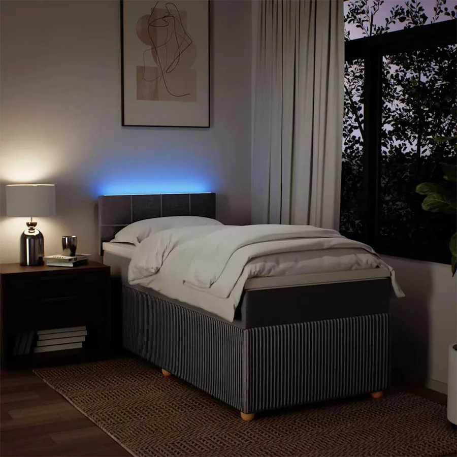 Sommier à lattes de lit avec matelas Taupe 80x200 cm Tissu - 5