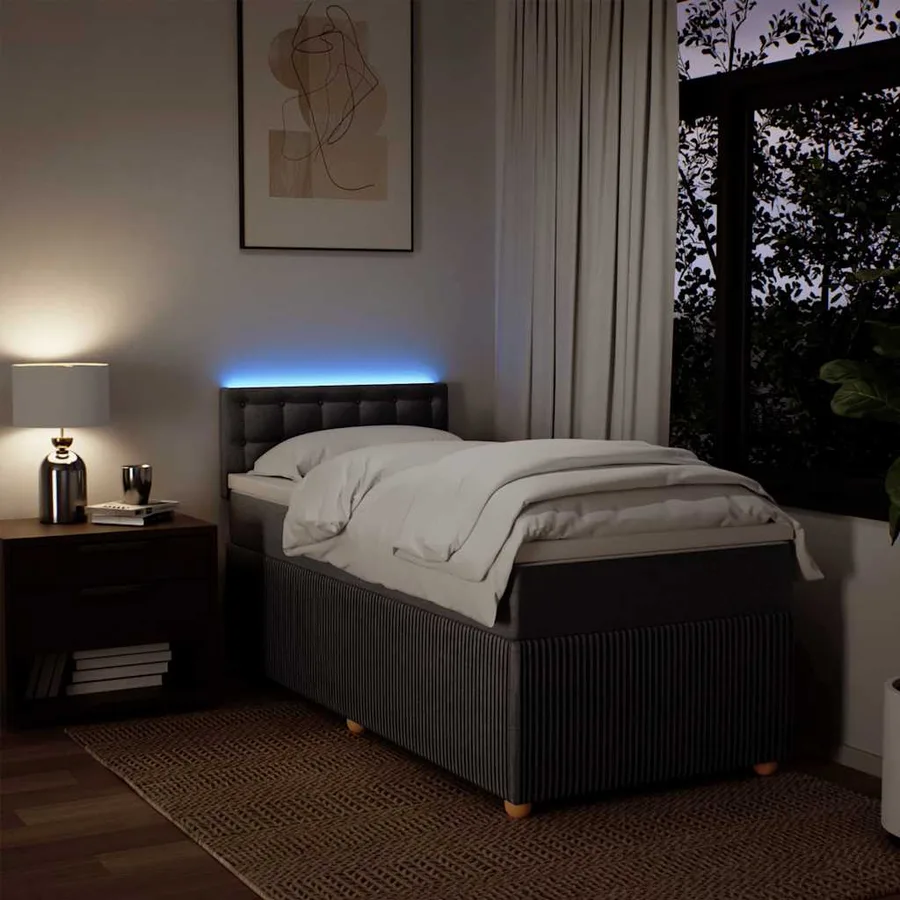 Sommier à lattes de lit avec matelas Taupe 80x200 cm Tissu - 5