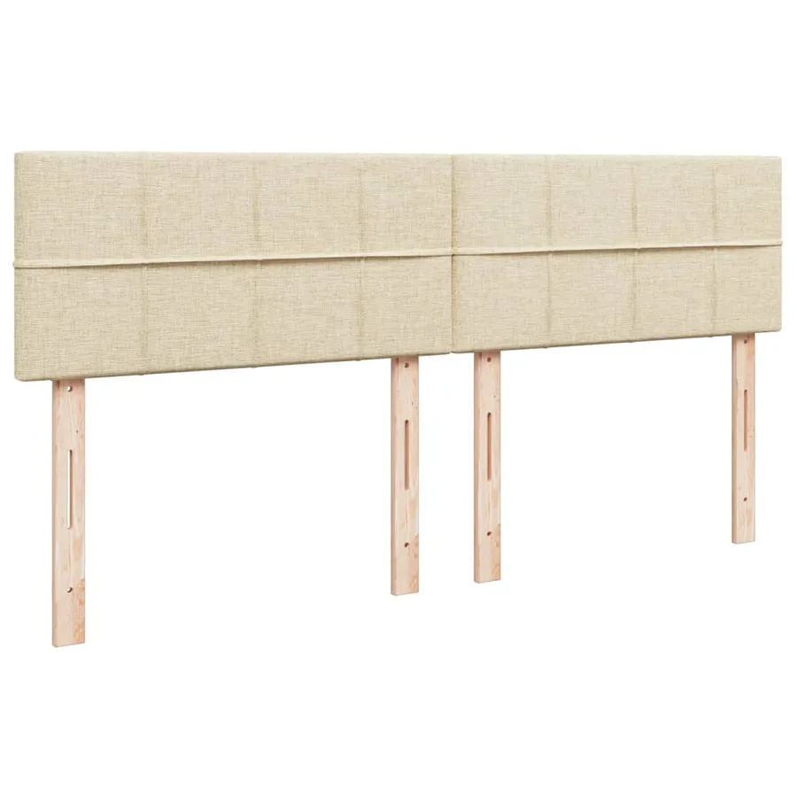Sommier à lattes de lit avec matelas Crème 200x200 cm Tissu - 7