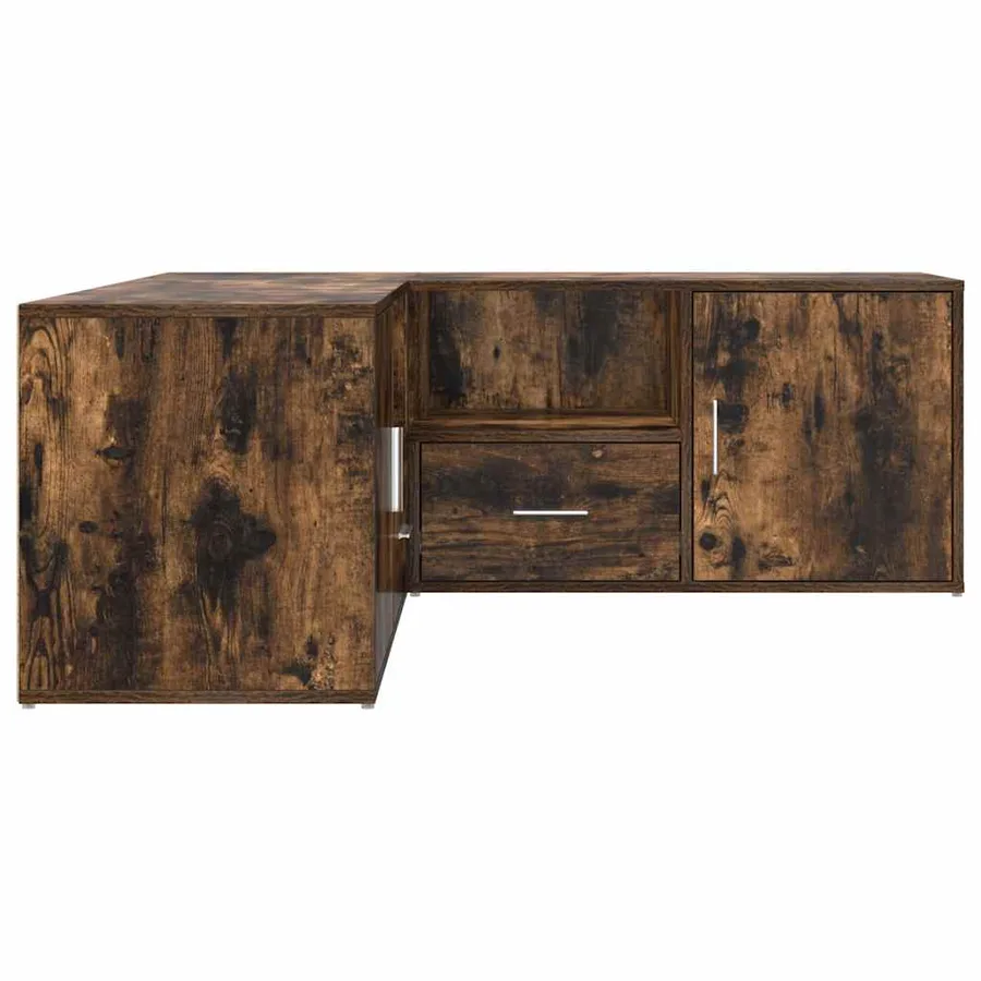 Armoire d'angle chêne fumé 200x40x45 cm bois d'ingénierie - 10
